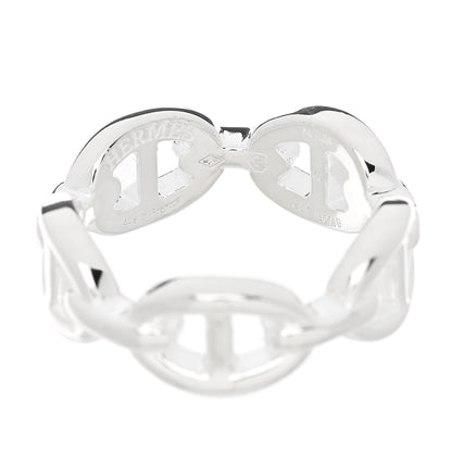 Hermes Sterling Silver PM Chaine d'Ancre Enchainee Band Ring 52 6 4 of 5