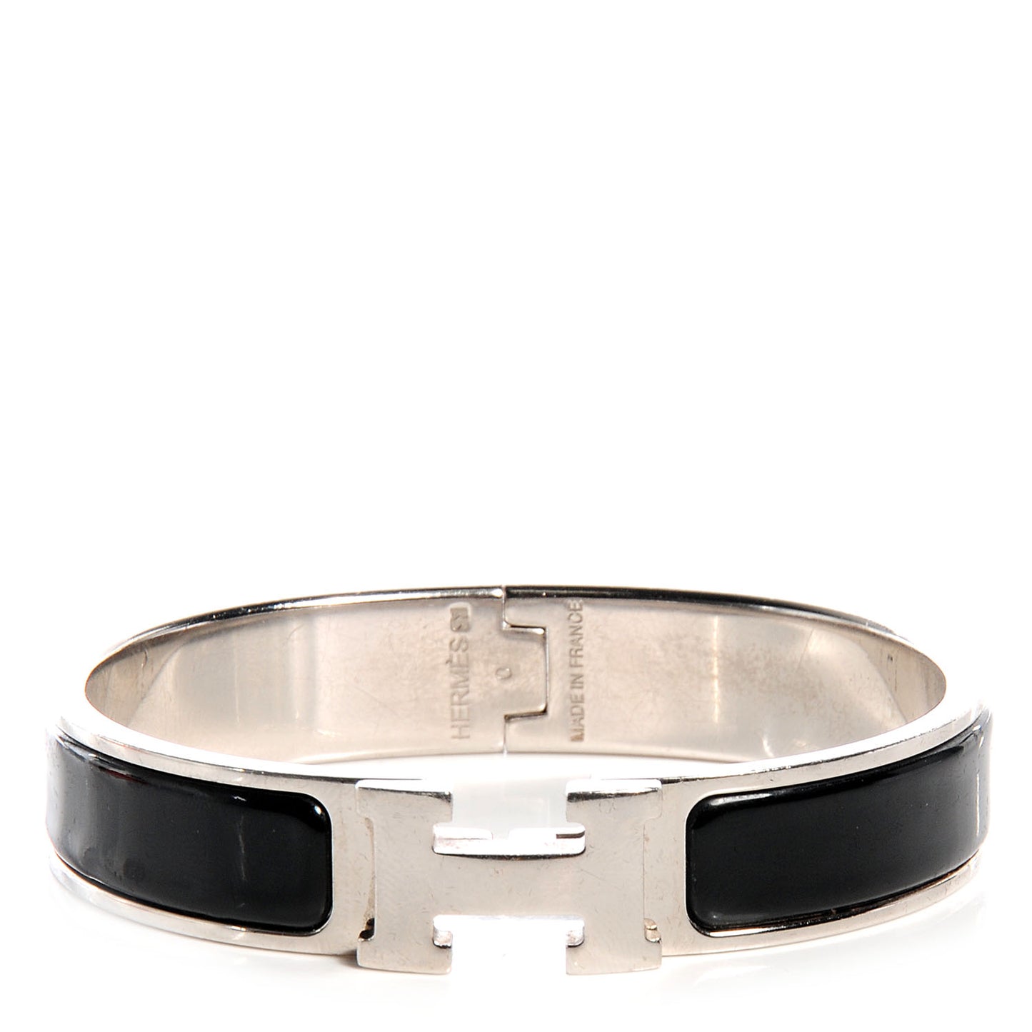 Enamel Narrow Clic Clac H Bracelet PM Black