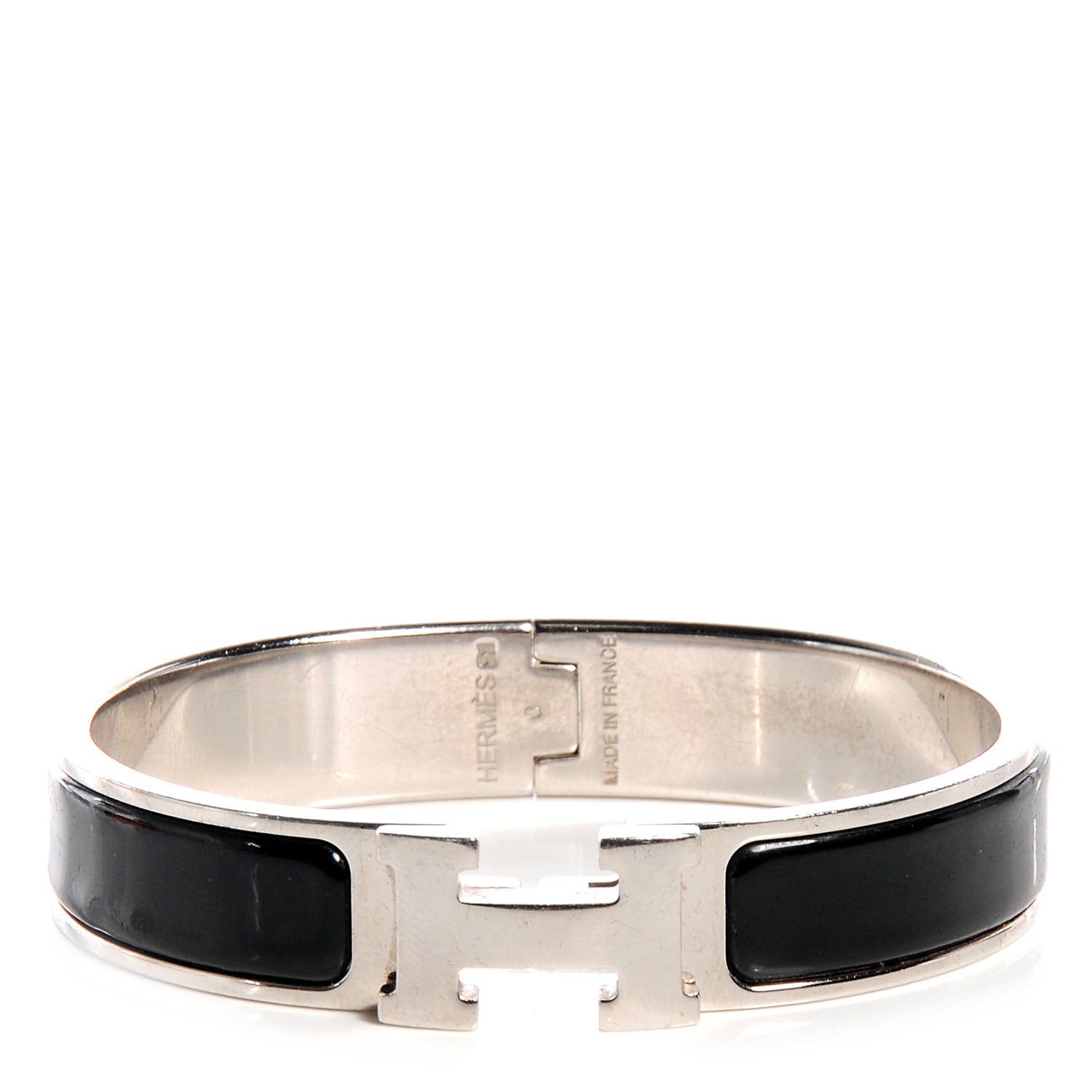 Hermes Enamel Narrow Clic Clac H Bracelet PM Black 1 of 5