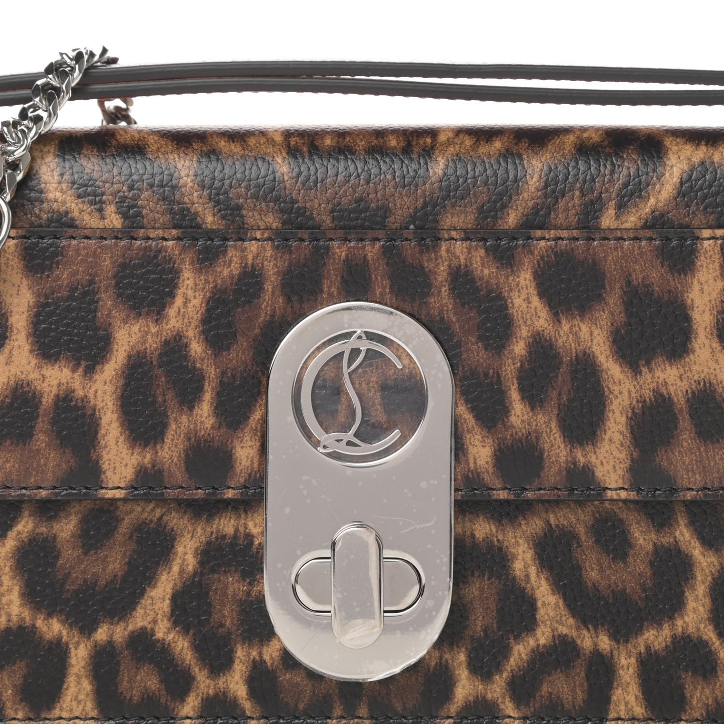 Calfskin Leopard Print Small Baguette