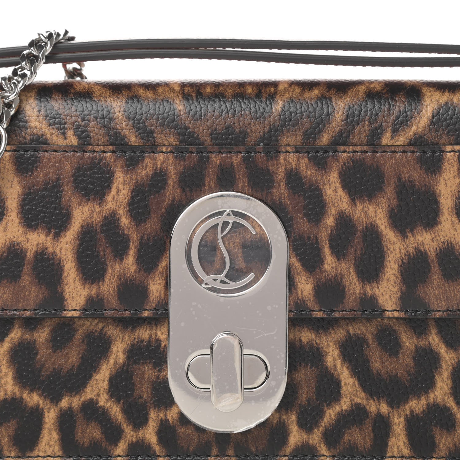 Christian Louboutin Calfskin Leopard Print Small Baguette 7 of 11