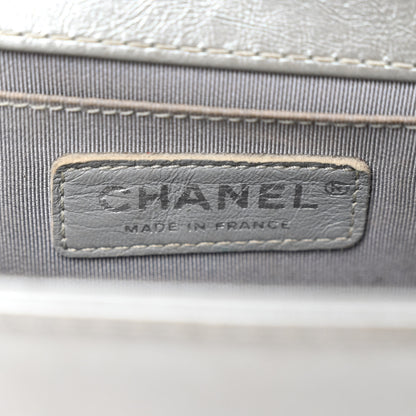Chanel Metallic Aged Calfskin Quilted Medium Top Handle Boy Flap Silver 6 of 12