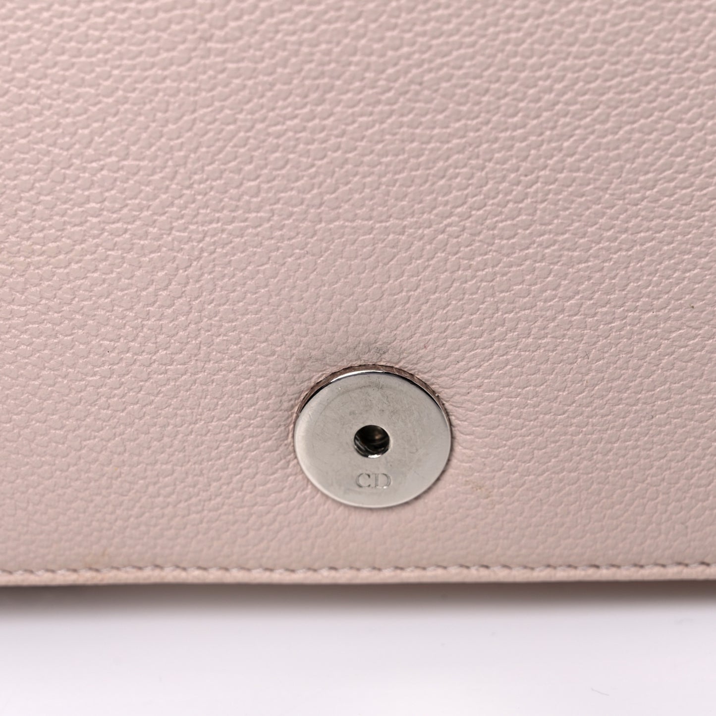 Grained Calfskin Diorama Wallet on Chain Pouch Rose Poudre