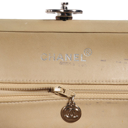 Chanel Linen Quilted Frame Shoulder Bag Beige 14 of 16