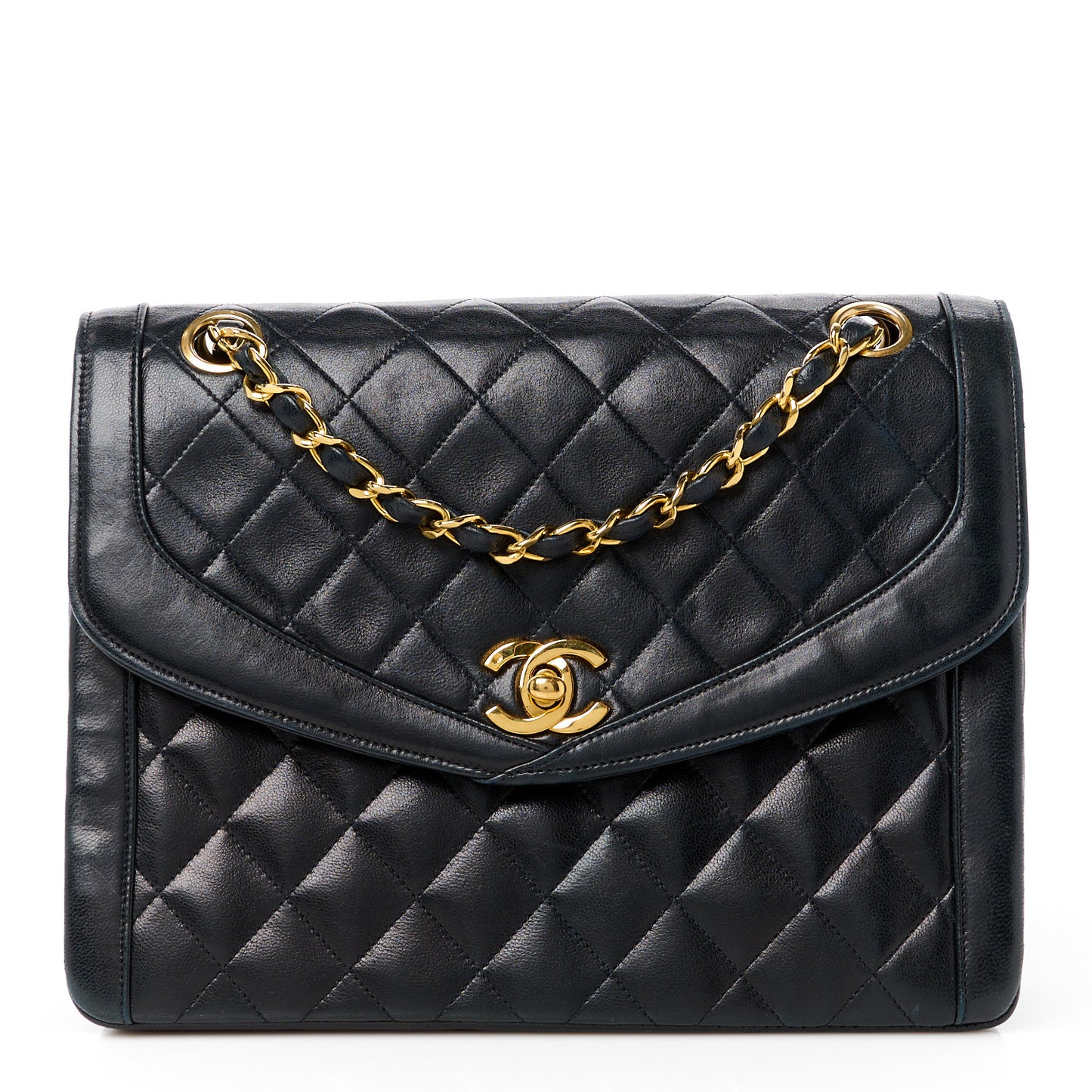 Lambskin Quilted Small Single Flap Black