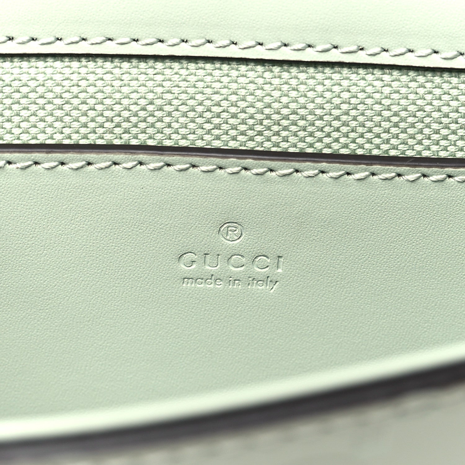 Gucci Calfskin GG Super Mini Shoulder Bag Pale Green 6 of 11