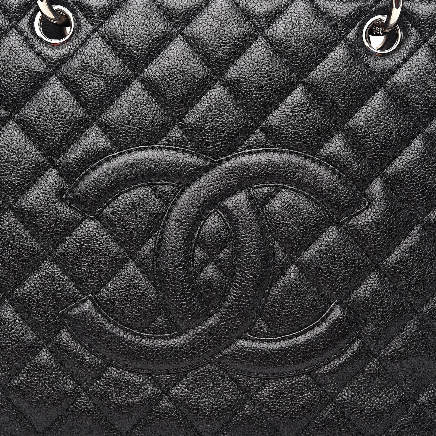 Caviar Quilted Grand Shopping Tote GST Black