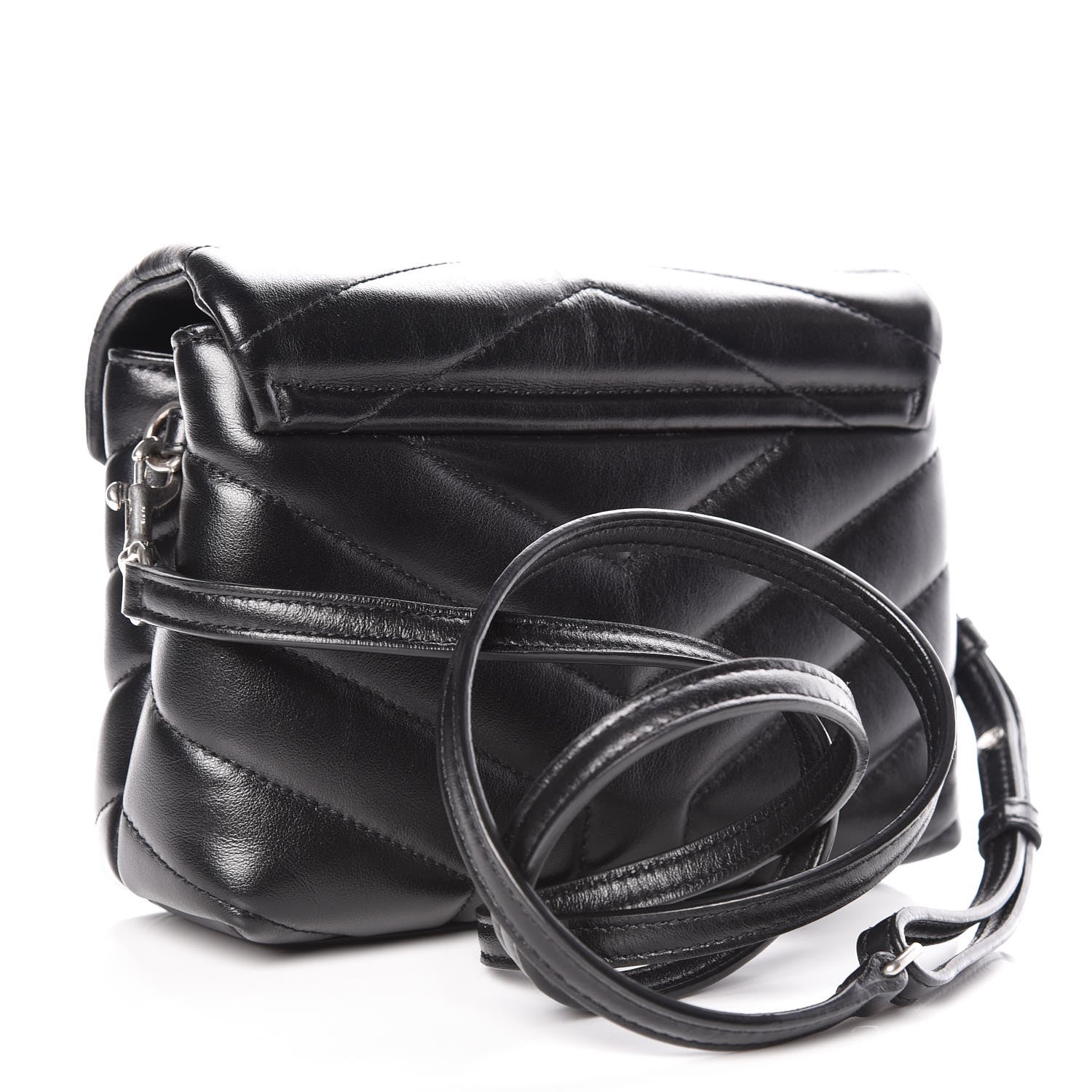 Saint Laurent Calfskin Y Quilted Monogram Toy Loulou Crossbody Bag Black 3 of 12