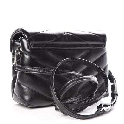 Saint Laurent Calfskin Y Quilted Monogram Toy Loulou Crossbody Bag Black 3 of 12