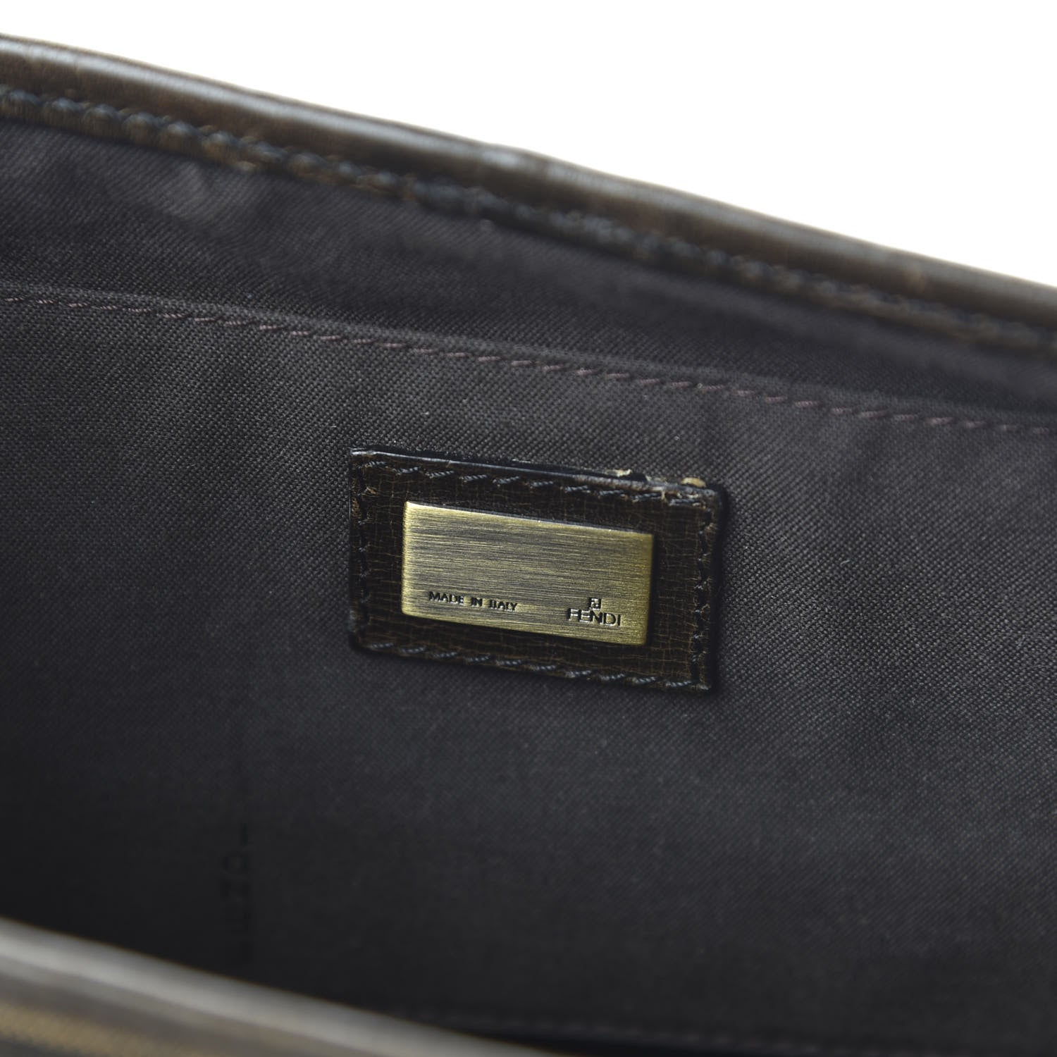 Fendi Zucca B Bis Flap Bag Tobacco Castagna 8 of 9