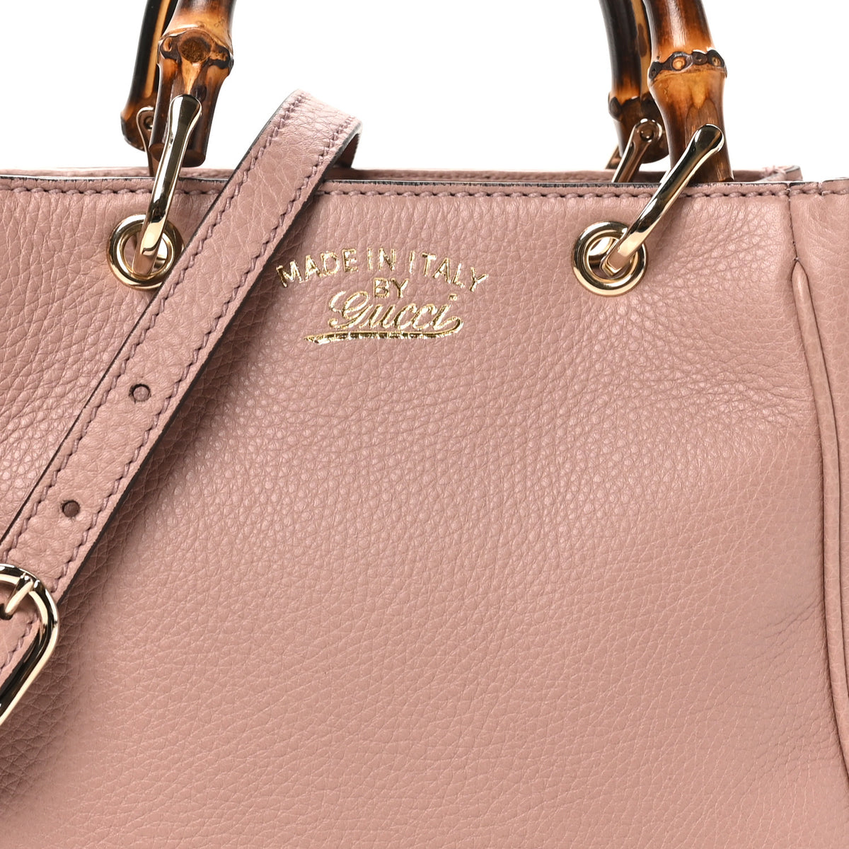 Gucci Calfskin Mini Bamboo Shopper Tote Dark Cipria 7 of 9