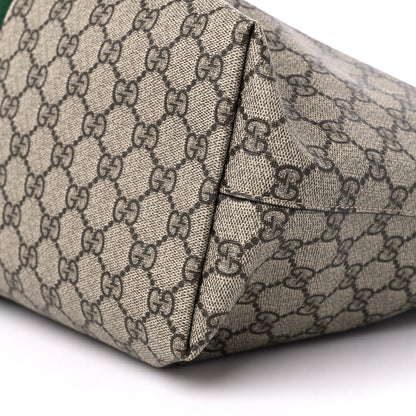 Gucci GG Supreme Monogram Textured Calfskin Web Medium Ophidia Shopping Tote Beige Ebony New Acero 9 of 13