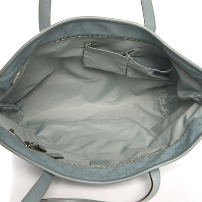Gucci Imprime Monogram Medium Zippered Shopping Tote Light Blue 5 of 14