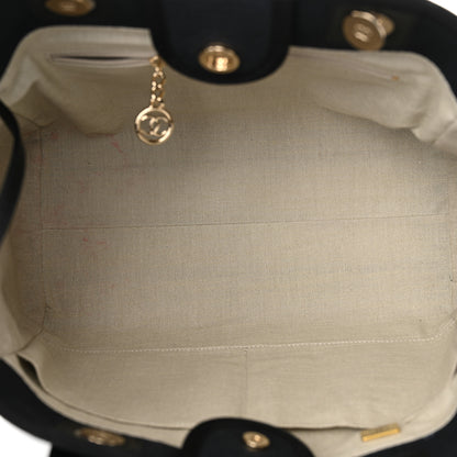 Chanel Mixed Fibers Small Deauville Tote Navy 5 of 16