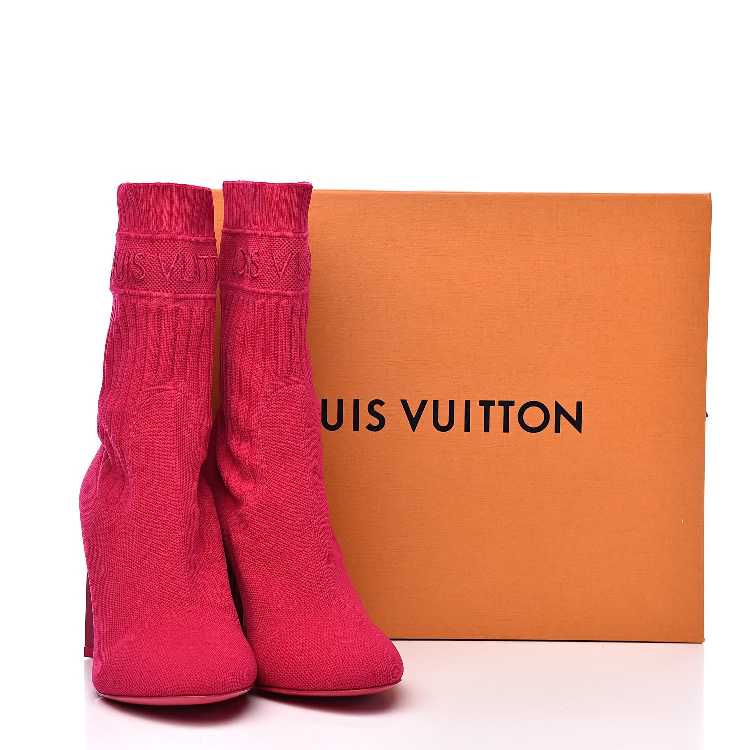 Louis Vuitton Stretch Fabric Silhouette Ankle Boot 37.5 Pink 8 of 8