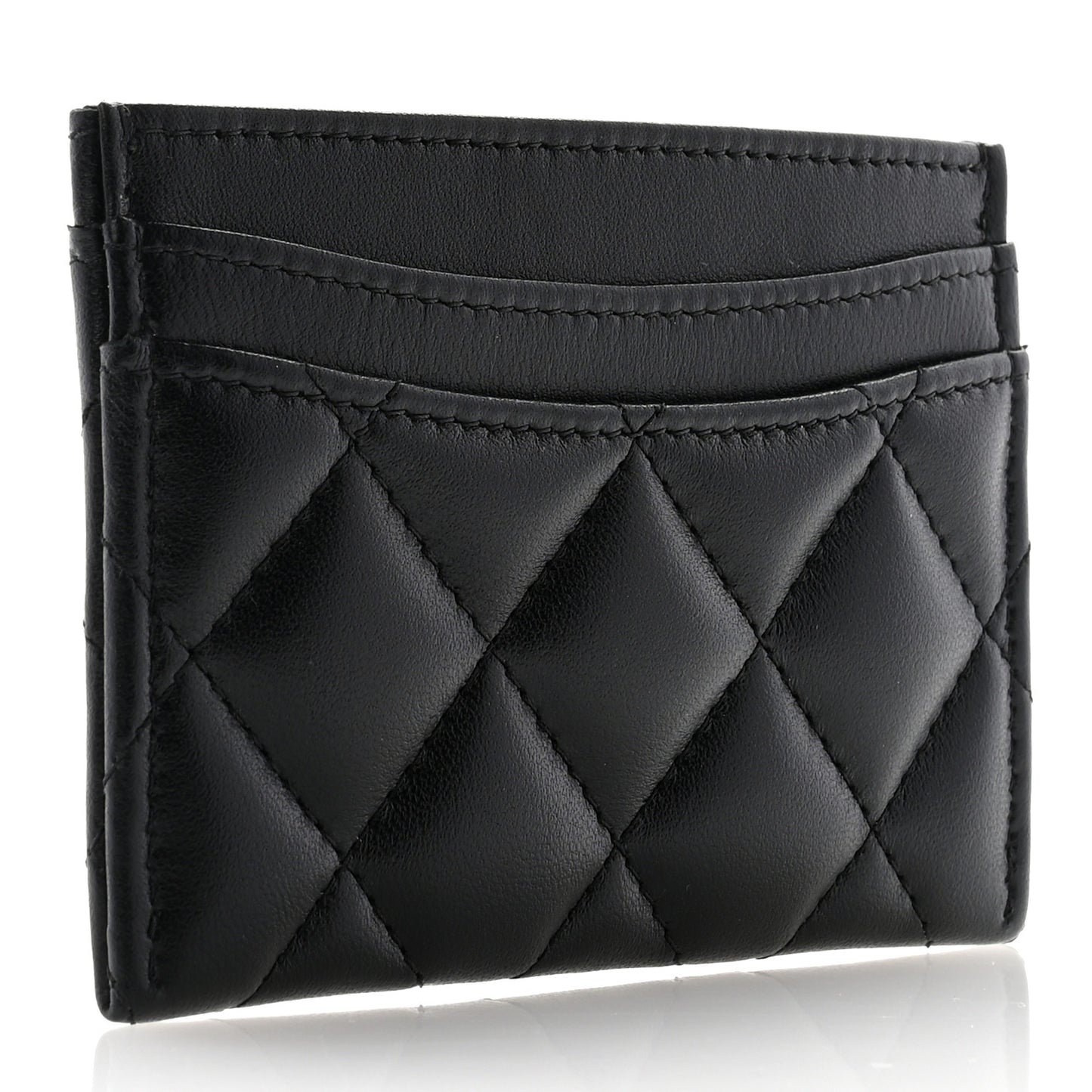 Lambskin Quilted Card Holder So Black