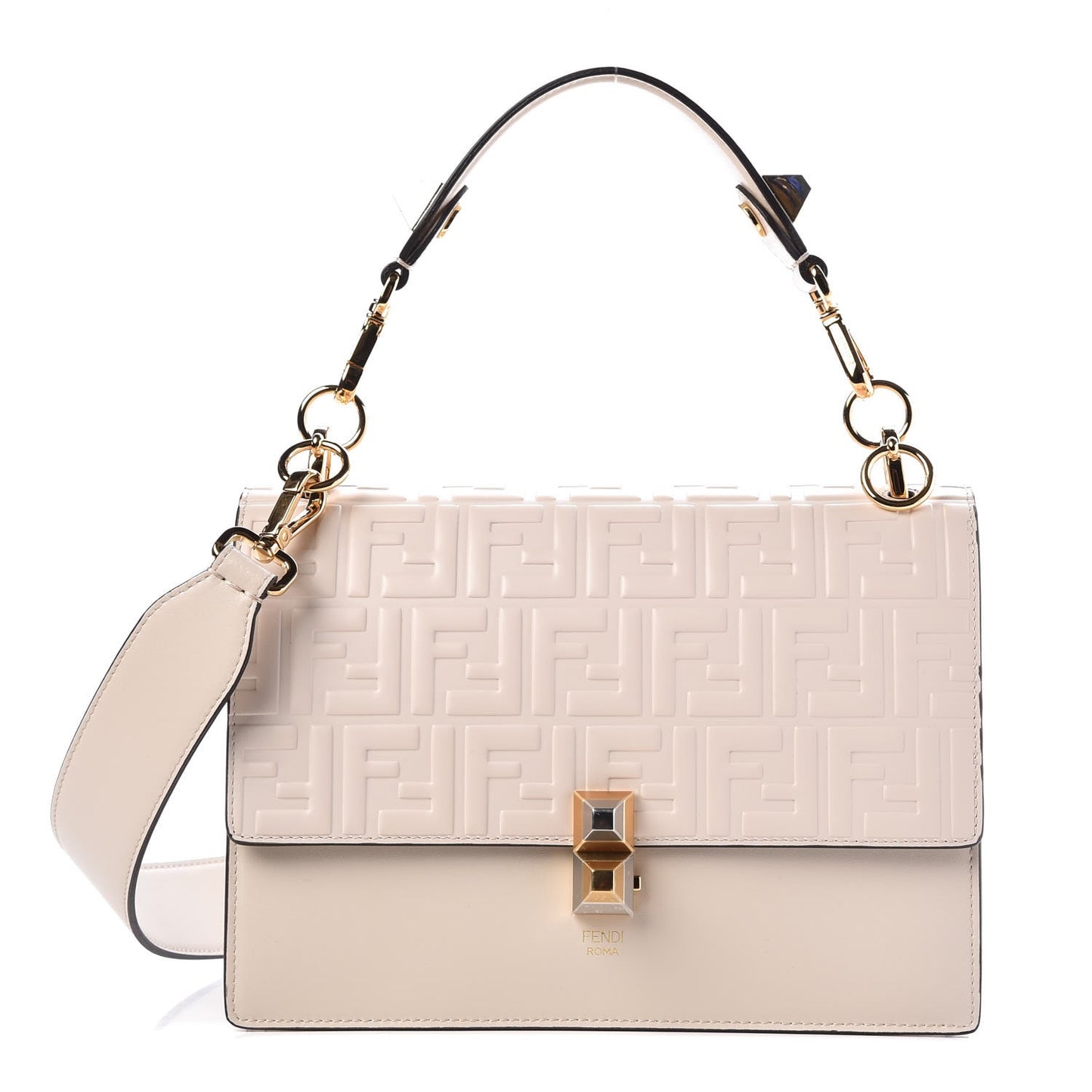 Vitello Liberty FF 1974 Embossed Kan I Shoulder Bag Camelia