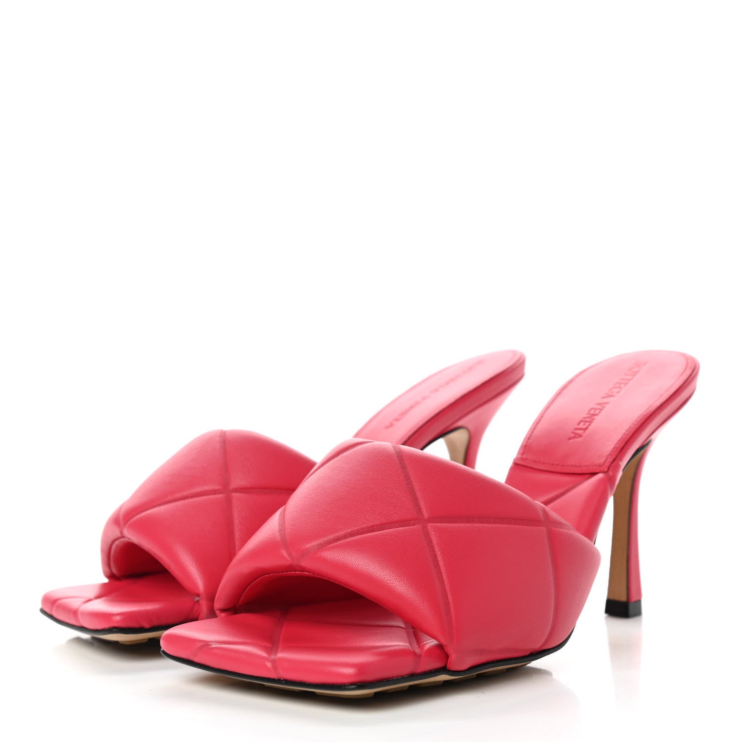Bottega Veneta Nappa Quilted Rubber Lido Mule Sandals 37 Lollipop 3 of 7