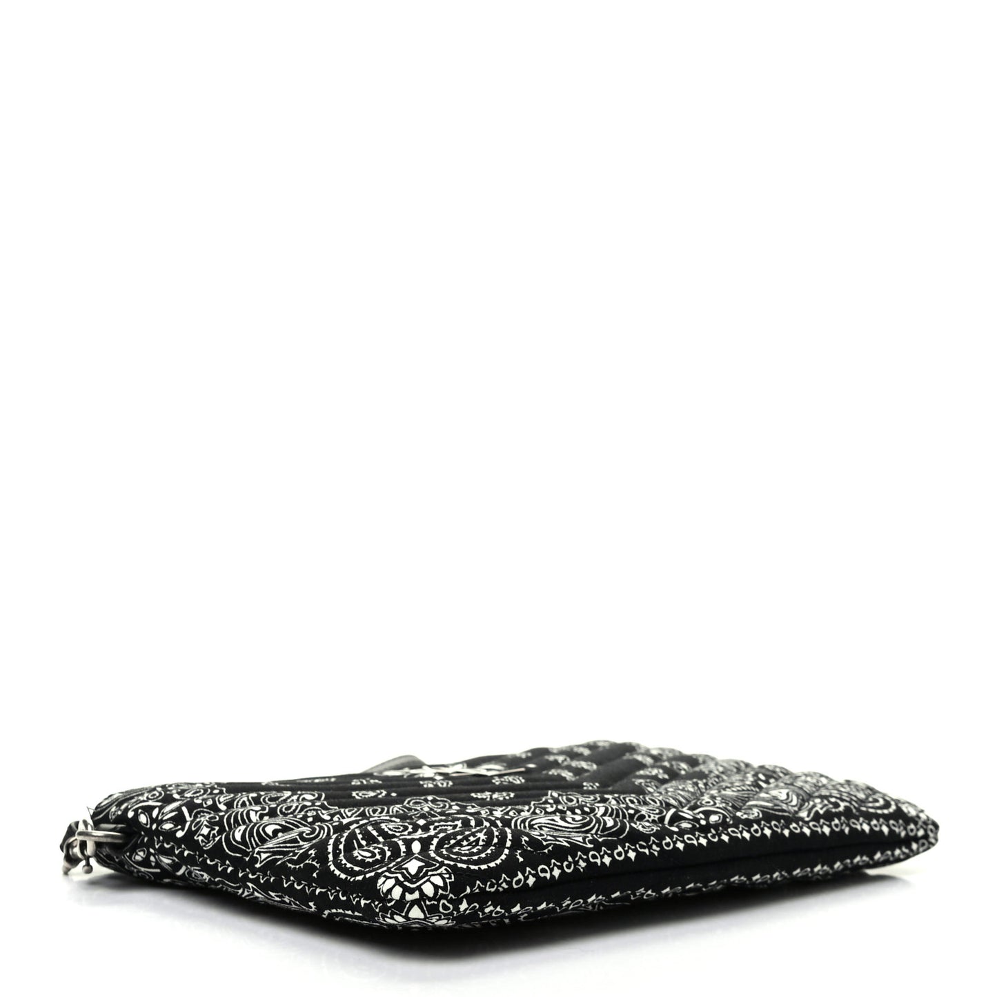 Canvas Bandana Chevron Monogram A5 Wristlet Black