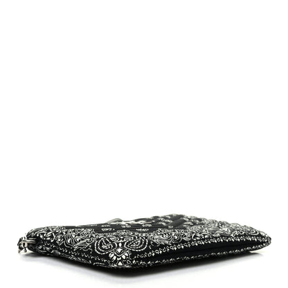 Saint Laurent Canvas Bandana Chevron Monogram A5 Wristlet Black 4 of 8
