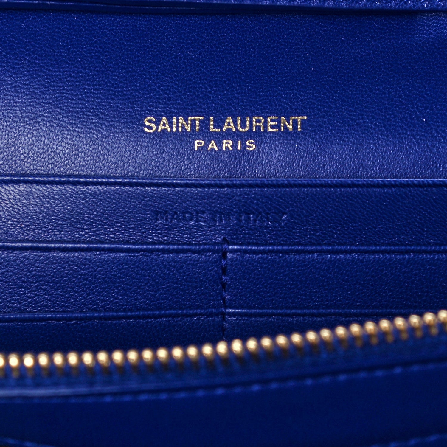 Saint Laurent Patent Calfskin Monogram Kate Wallet On Chain Royal Blue 7 of 10