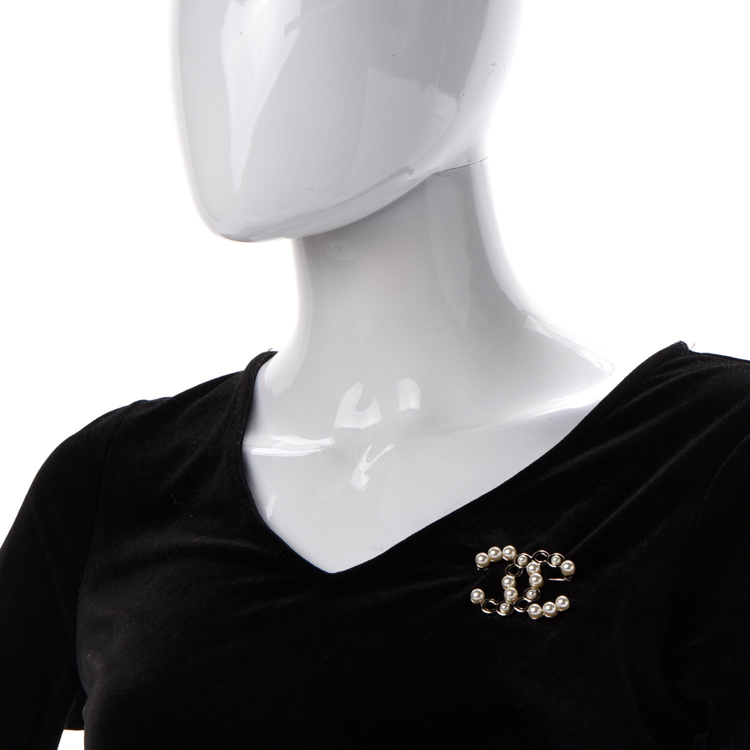Chanel Pearl Coco CC Brooch Gold 2 of 4