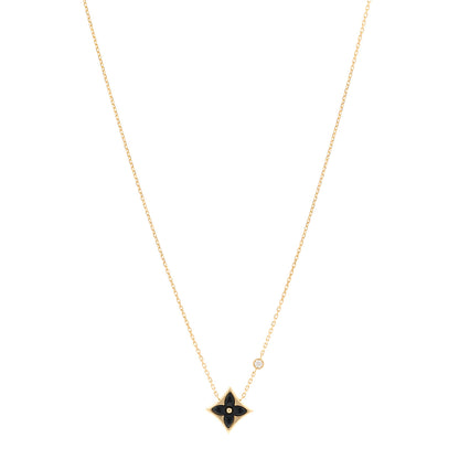 Louis Vuitton 18K Yellow Gold Diamond Black Onyx Color Blossom BB Star Pendant Necklace 1 of 5