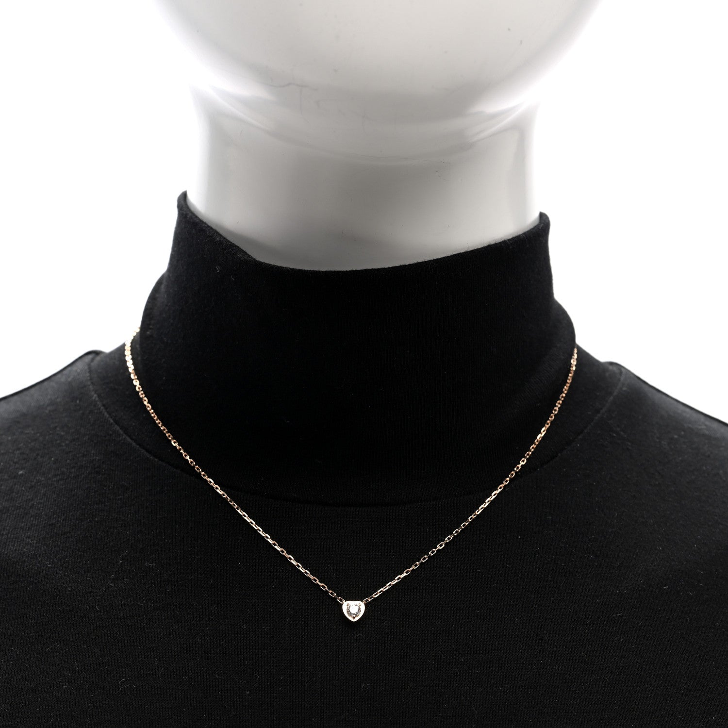 Cartier 18K Pink Gold Diamond D'Amour Heart Pendant Necklace 2 of 4