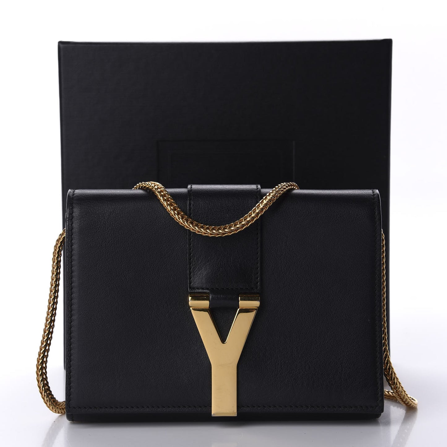 Calfskin Mini Y Ligne Crossbody Pochette Bag Black