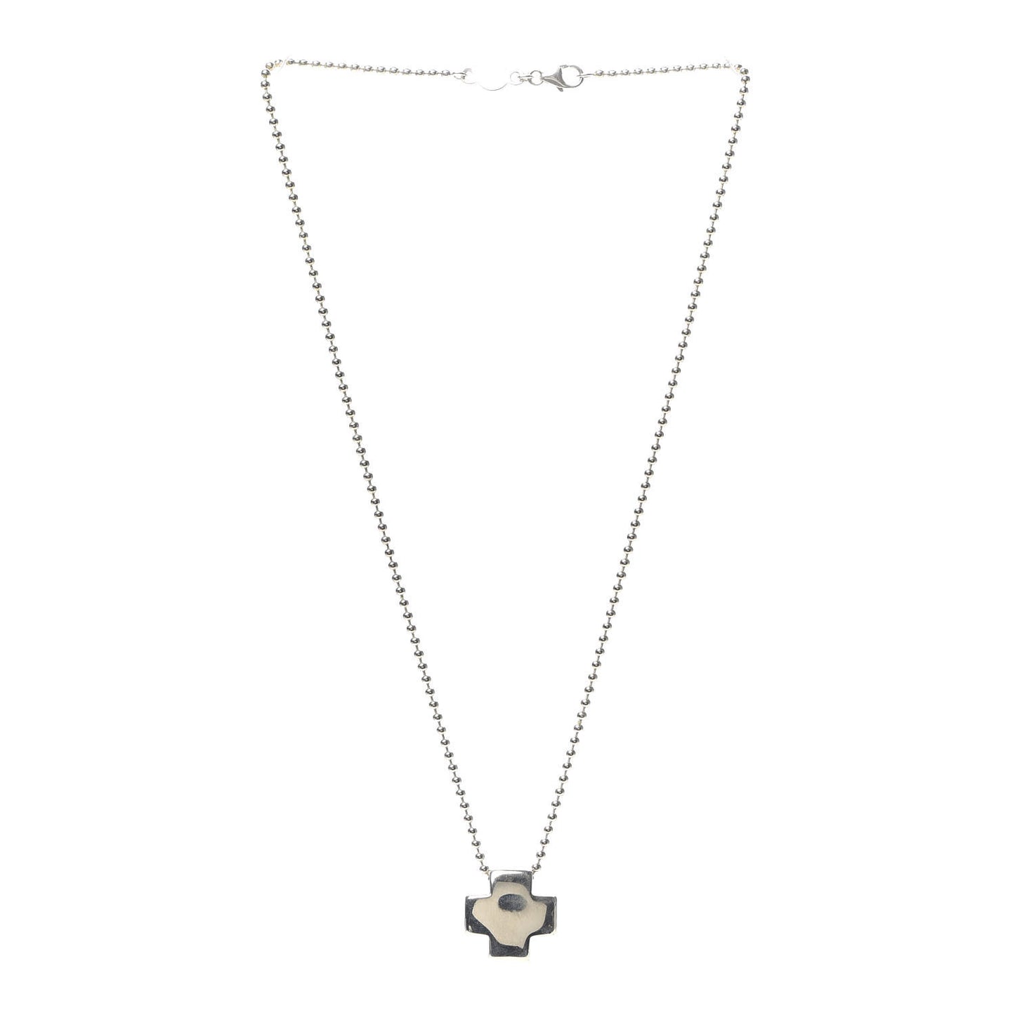 Sterling Silver Square Cross Pendant Necklace