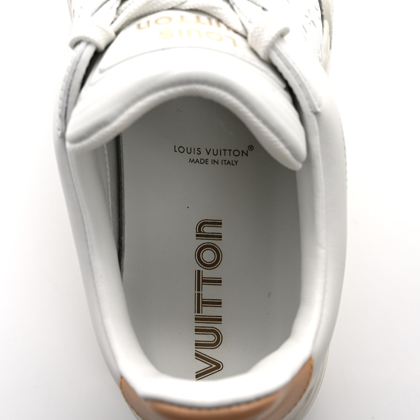 Calfskin Embossed LV Groovy Platform Sneakers 38 White