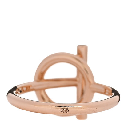 Hermes 18K Rose Gold Diamond PM Echappee Ring 52 6 3 of 5