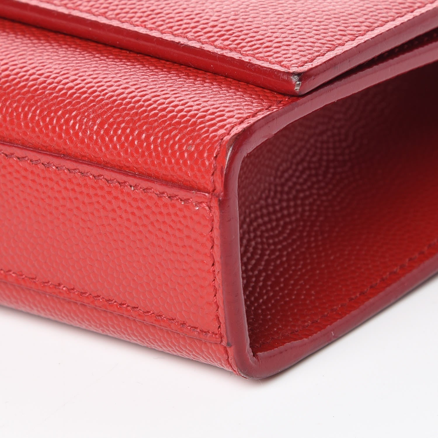 Saint Laurent Grain De Poudre Classic Monogram Cassandre Clutch New Red 9 of 10