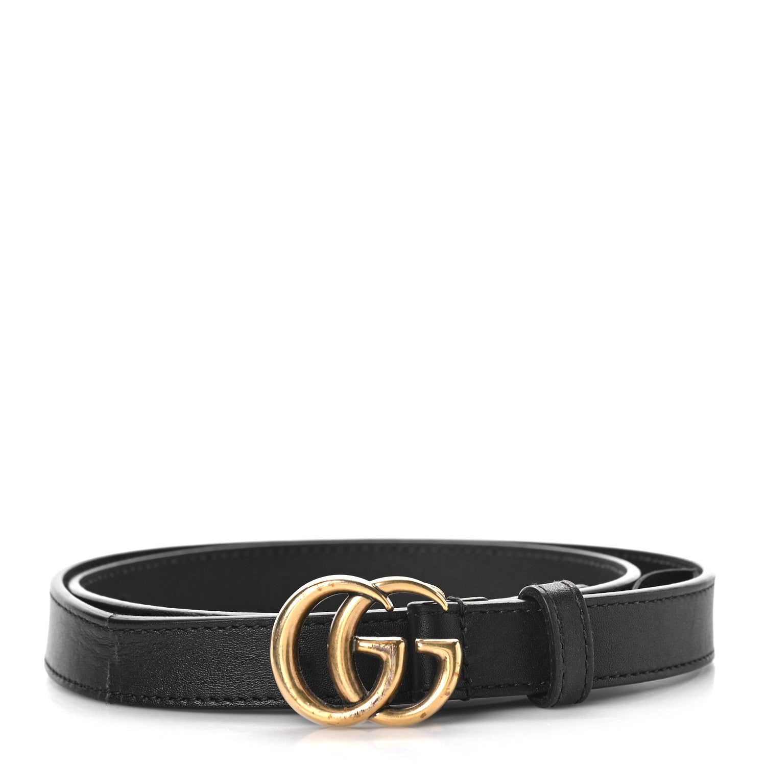 Gucci Calfskin Double G 20mm Belt 80 32 Black 1 of 6