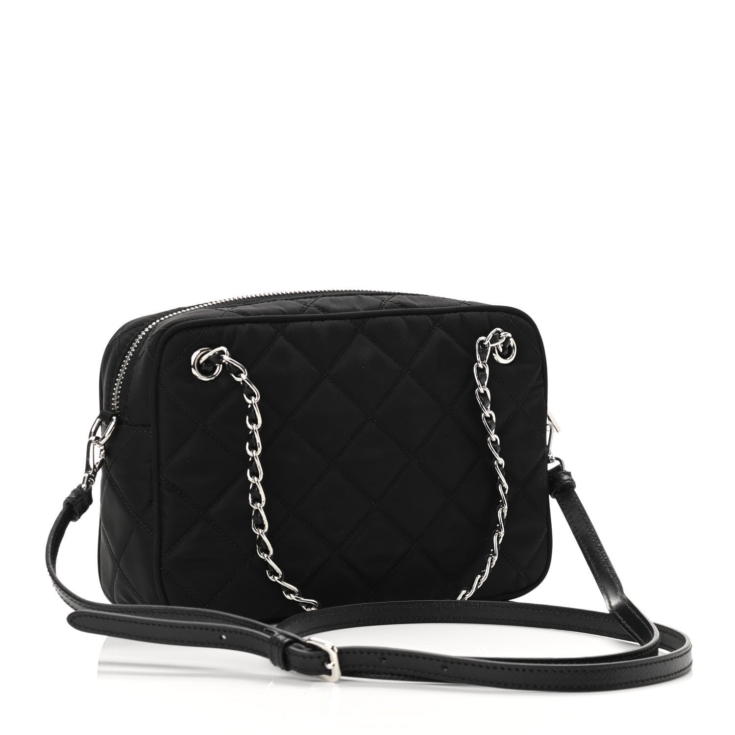 Prada Nylon Tessuto Impuntu Quilted Bandoliera Crossbody Bag Black 3 of 9