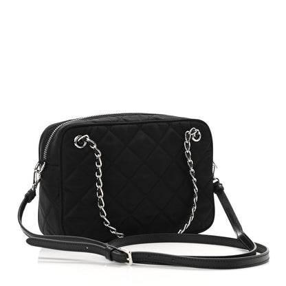 Prada Nylon Tessuto Impuntu Quilted Bandoliera Crossbody Bag Black 3 of 9