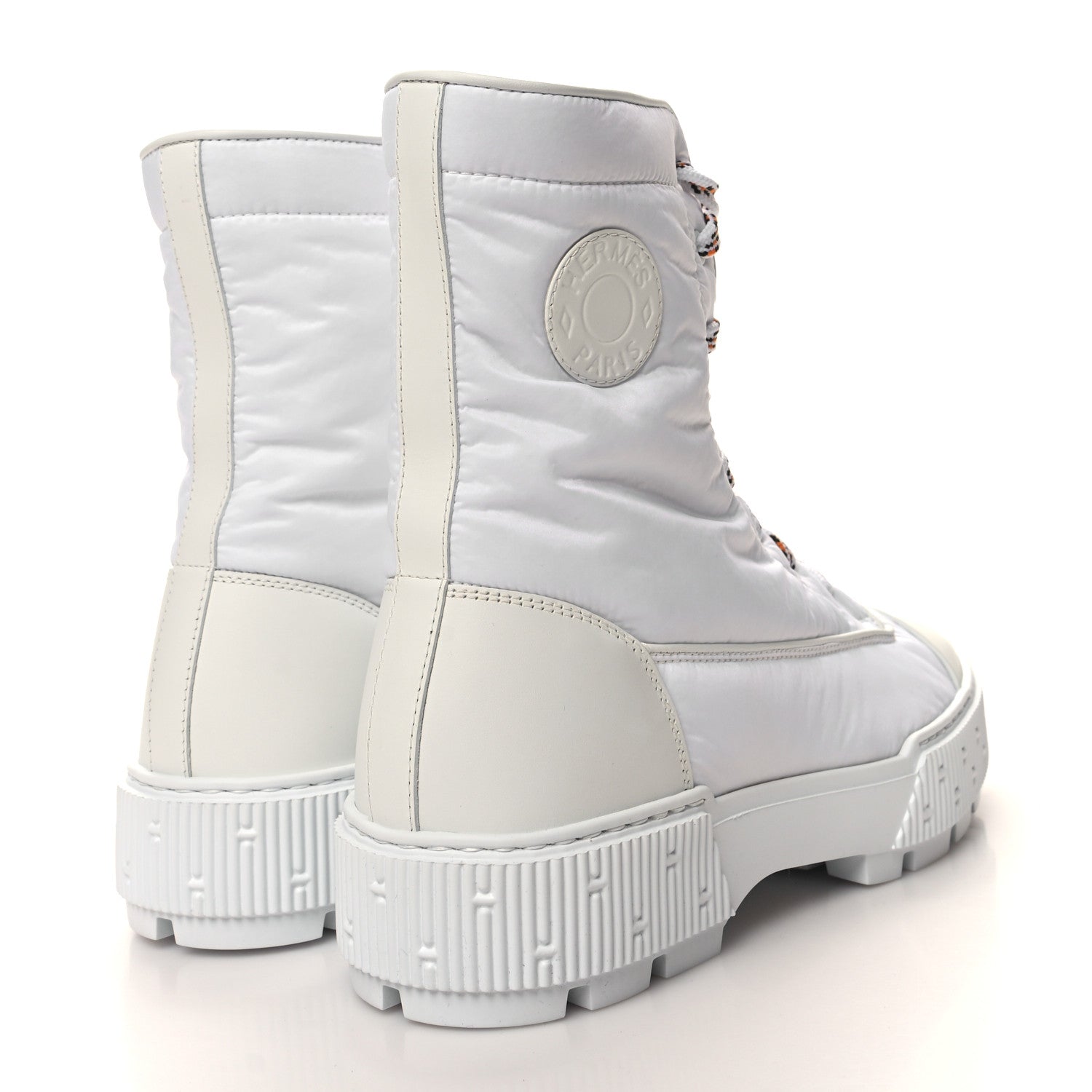Hermes Calfskin Parachute Fresh Ankle Boots 39 White 4 of 9