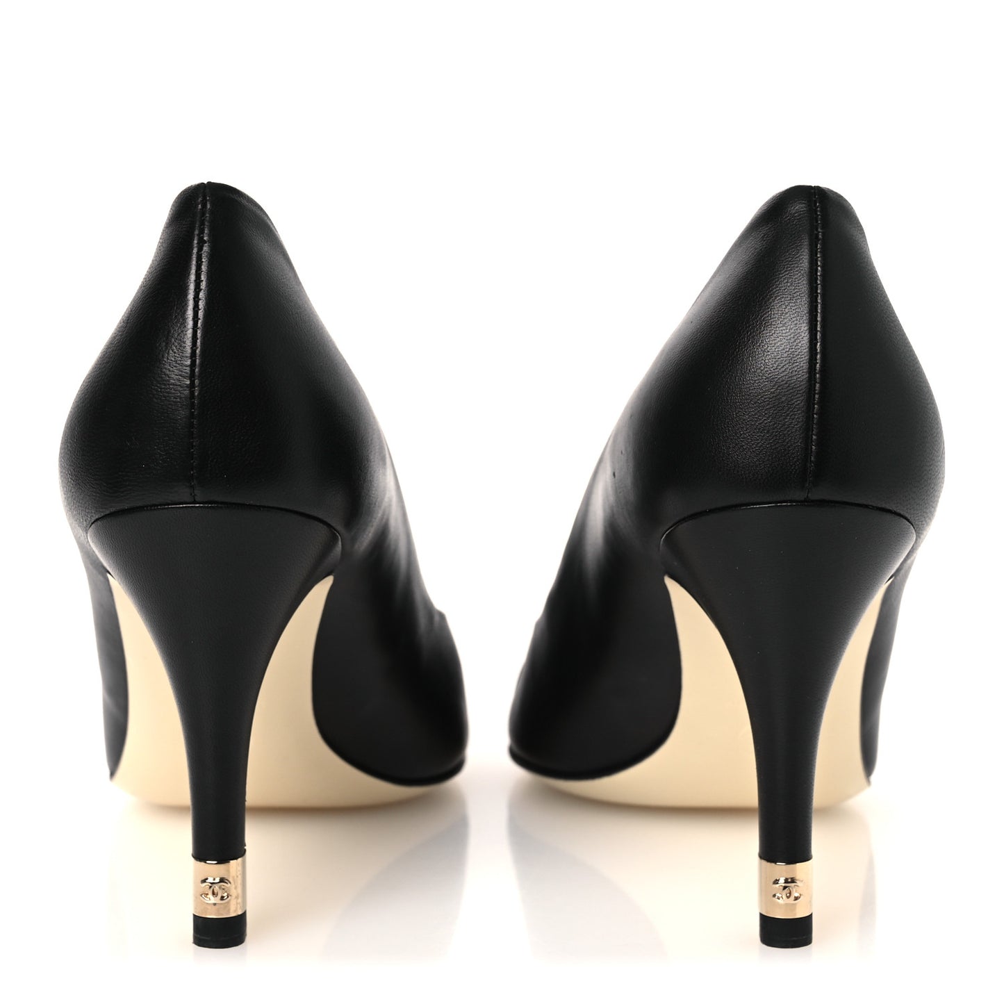 Lambskin Cap Toe CC Pumps 38 Black