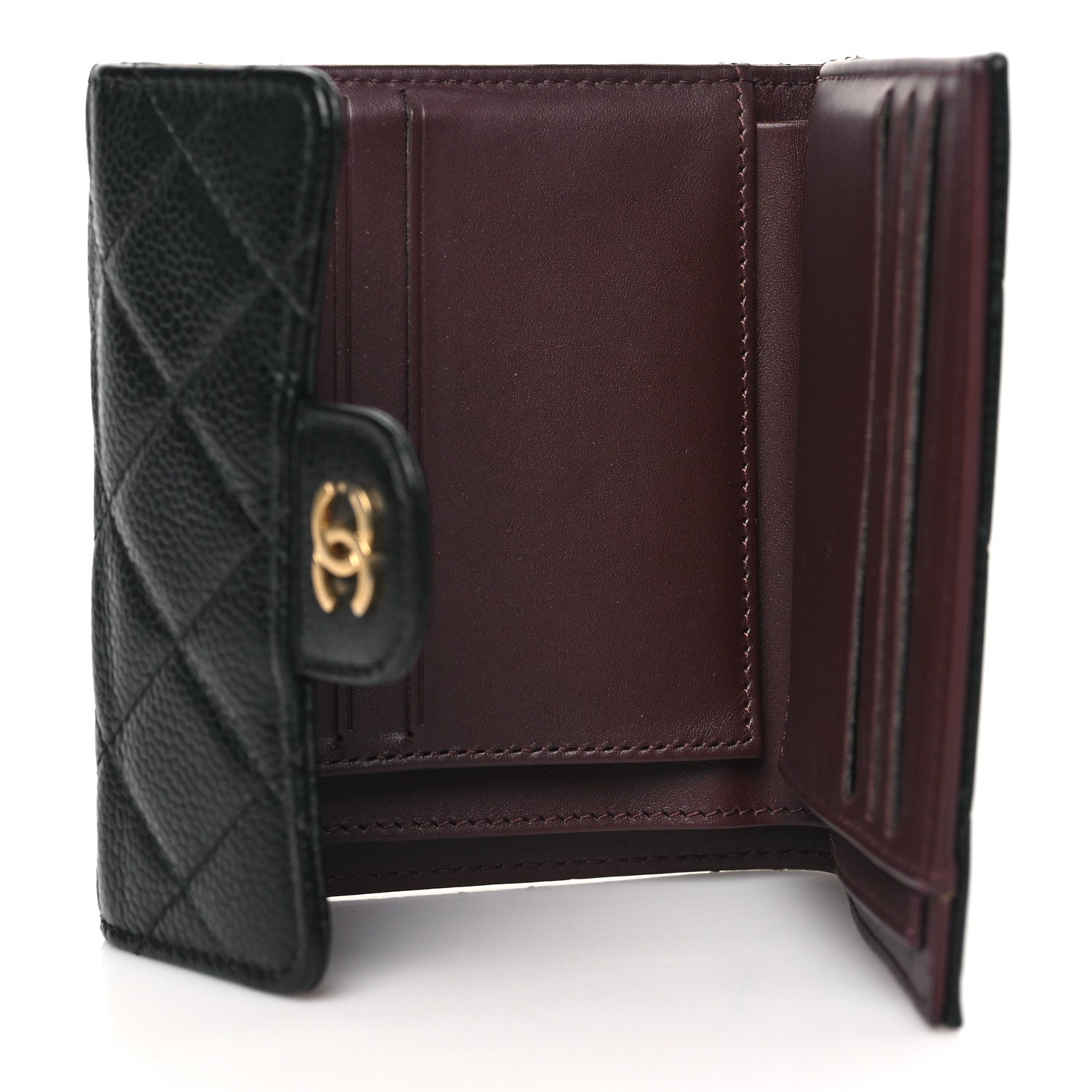 Chanel Caviar Quilted Compact Flap Wallet Black 5 of 9