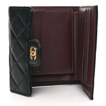 Chanel Caviar Quilted Compact Flap Wallet Black 5 of 9