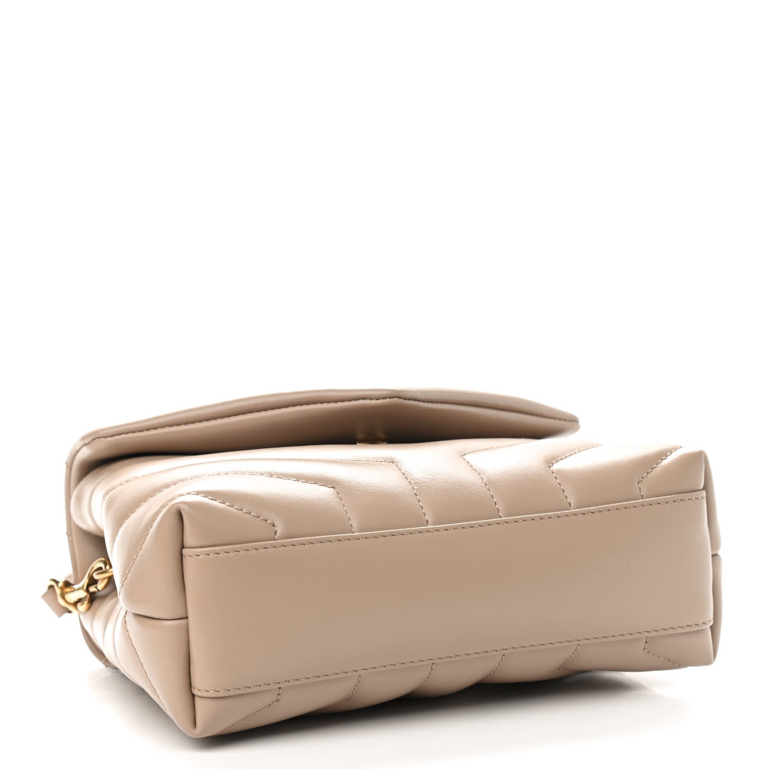 Saint Laurent Calfskin Y Quilted Monogram Toy Loulou Crossbody Bag Dark Beige 4 of 10