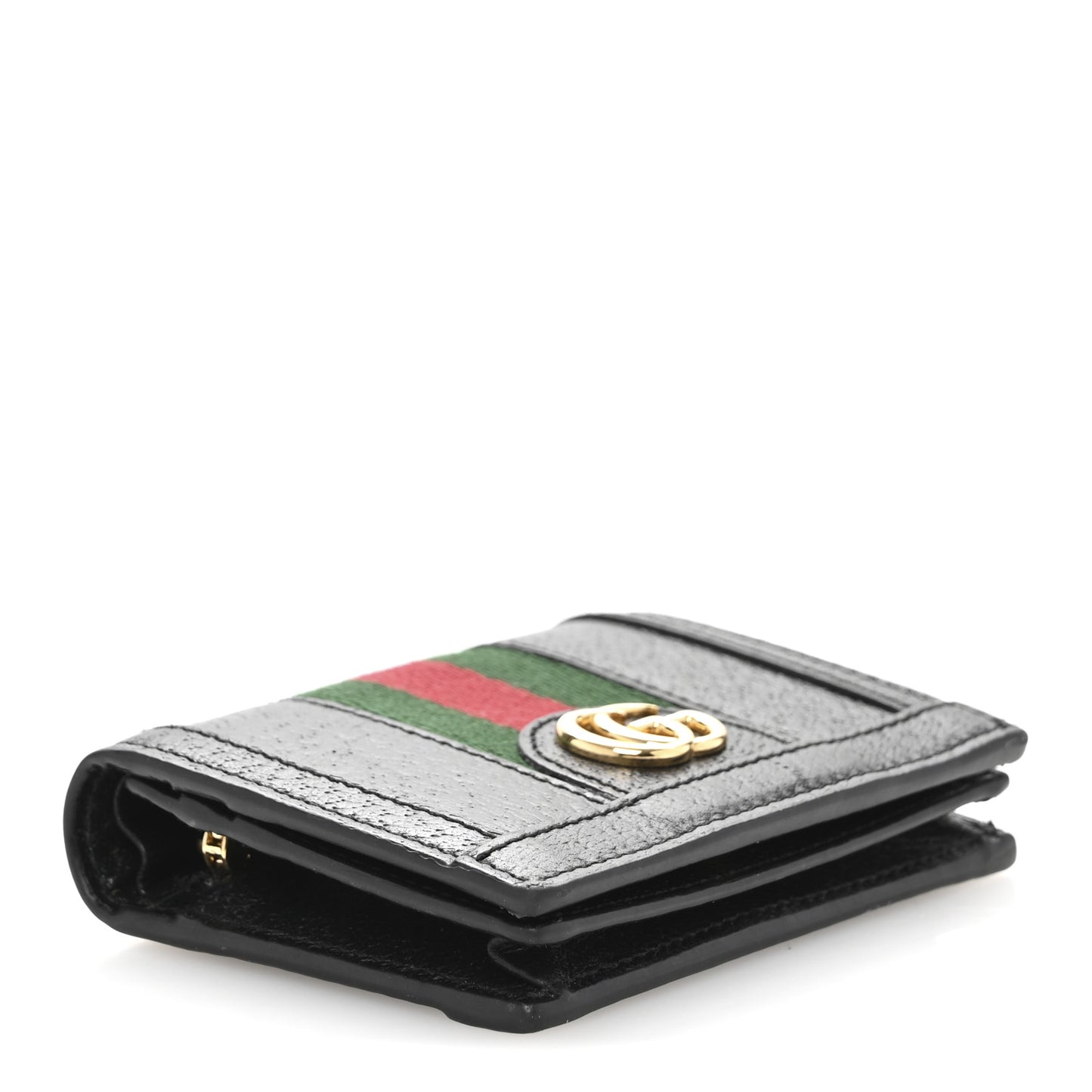 Calfskin Web Ophidia Card Case Black