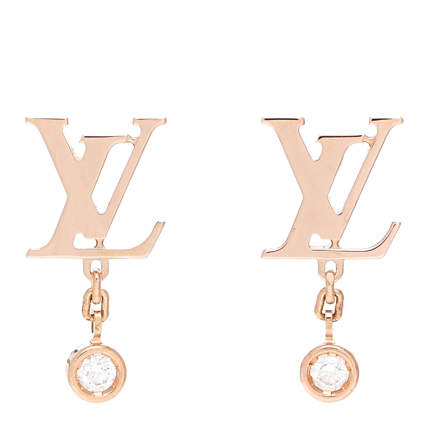 18K Pink Gold Diamond Idylle Blossom LV Stud Earrings