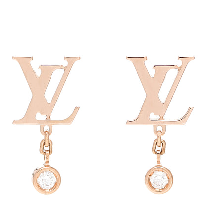 Louis Vuitton 18K Pink Gold Diamond Idylle Blossom LV Stud Earrings 1 of 5