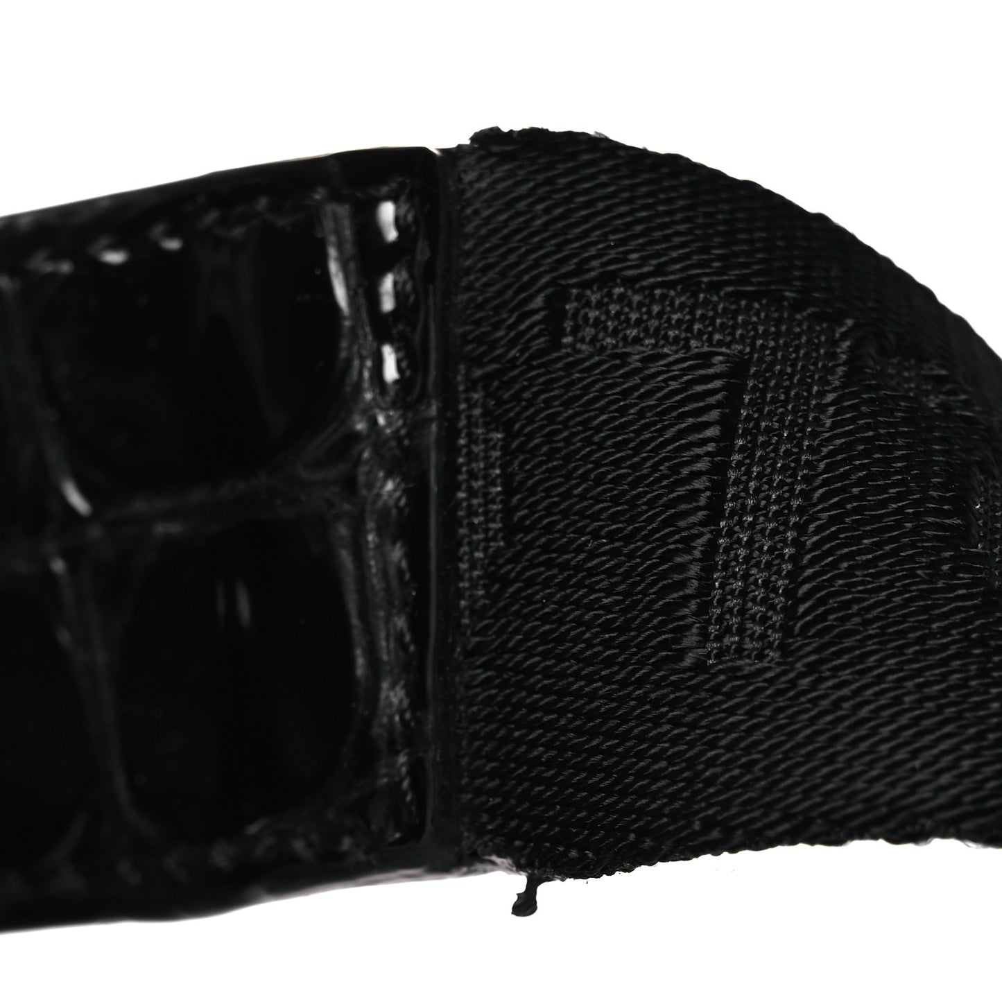 Calfskin Alligator Embossed Small Explorafunk Backpack Black