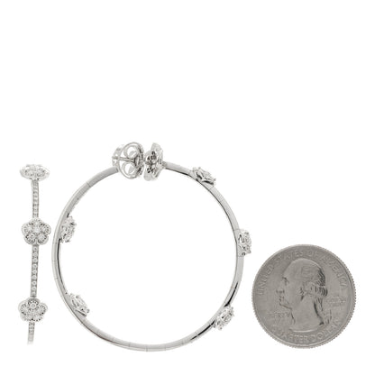 Pasquale Bruni 18K White Gold Diamond Figlia Dei Fiori Hoop Earrings 2 of 5
