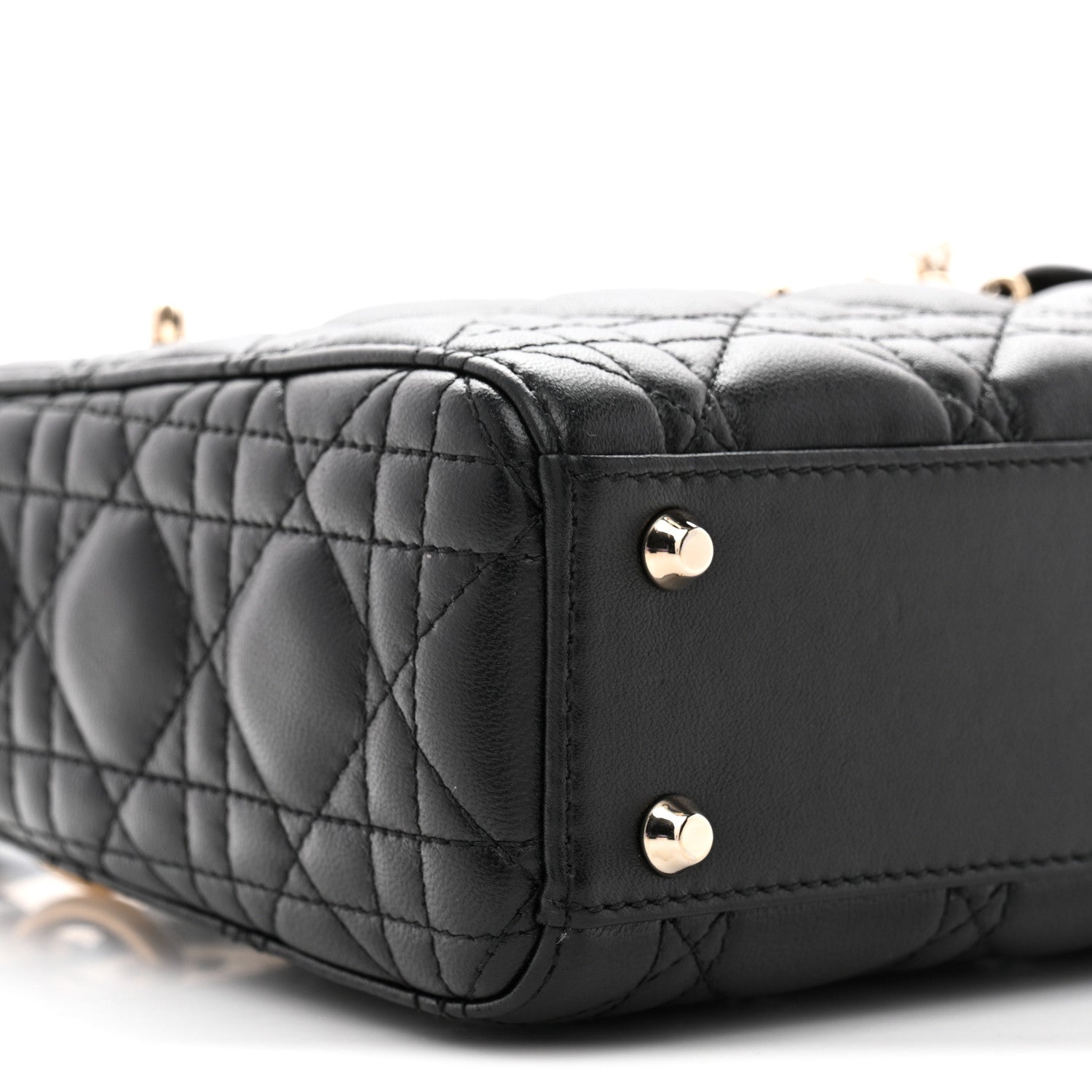 Christian Dior Lambskin Cannage Mini Lady Dior Black 9 of 13