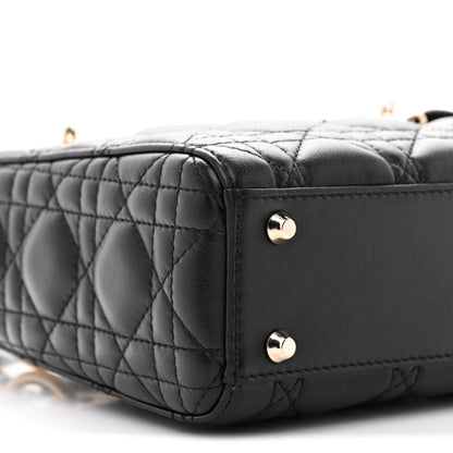 Christian Dior Lambskin Cannage Mini Lady Dior Black 9 of 13