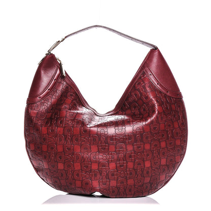 Gucci Calfskin Horsebit Embossed Glam Hobo Burgundy 1 of 6