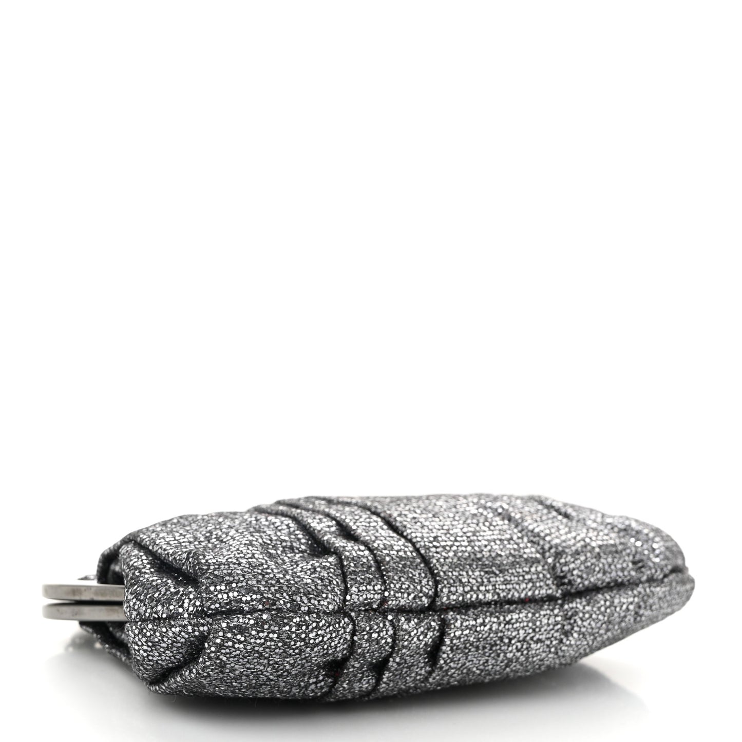 Glitter Fabric Crossbody Clutch Silver